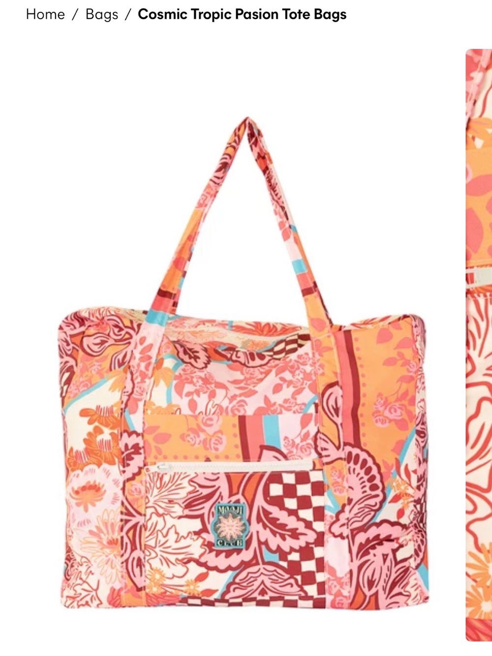 Maaji Vibrant Patchwork Tote - Pink, Orange & Blue